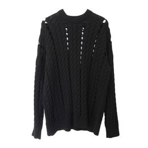 Alexander Wang Sweater Womens Sz M Oversized Cable Knit Heavy Cotton Pullover